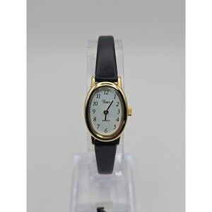 Vintage Timex Cavatina Gold Tone Oval Womens Watch Dainty Petite New Battery